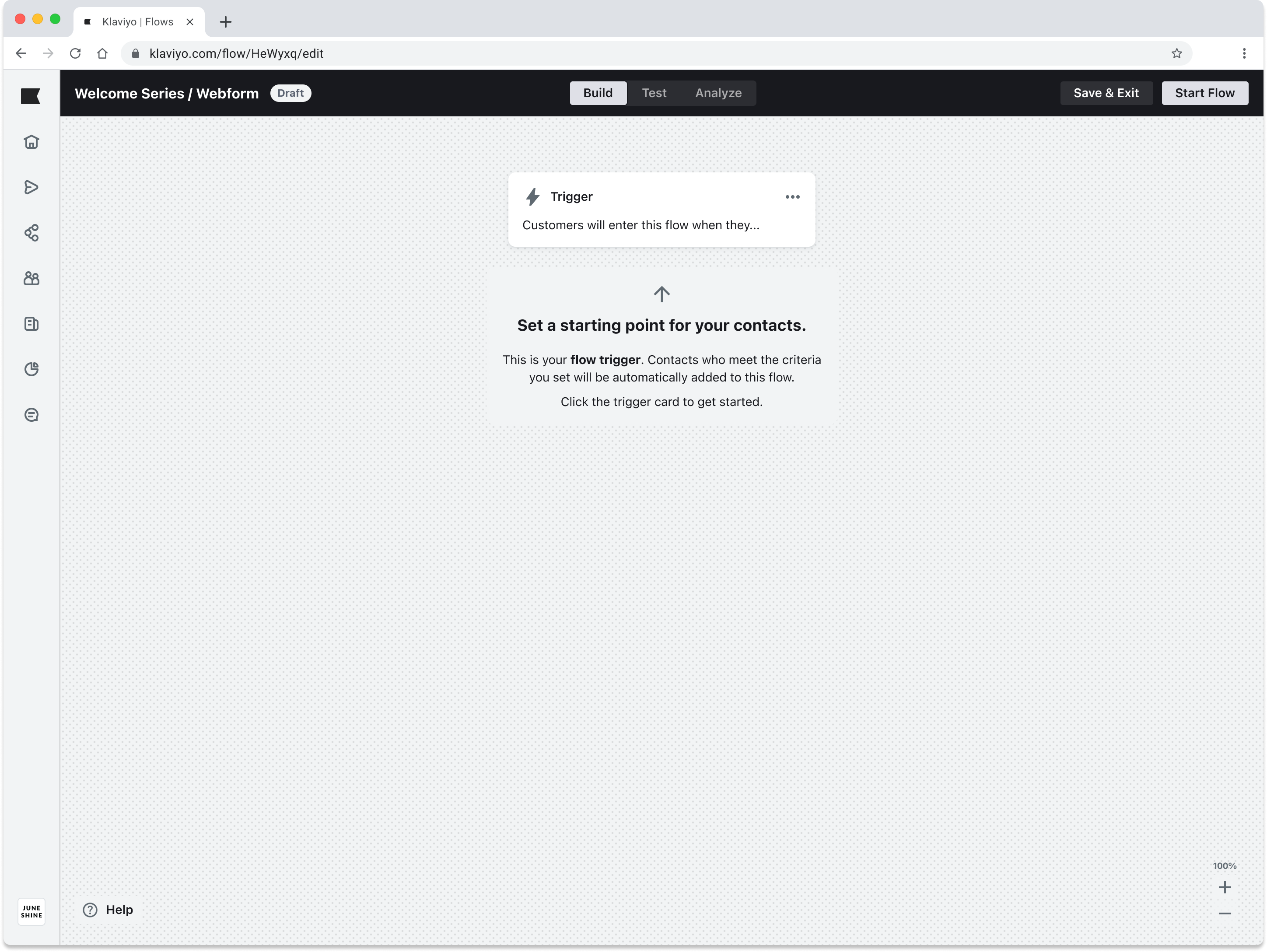 Flows setup step 1